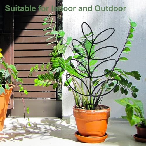 23in Plant Trellis for Climbing Plants Indoor, 4 Shapes | Trellis for Potted Plants with Ties, Metal Climbing Plant Support for Houseplant Flower Pothos, 4 Different Panels
