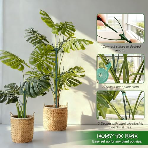5 Pack Stackable Plant Support Stakes Indoor/Outdoor Support Pole - size: 5 pack