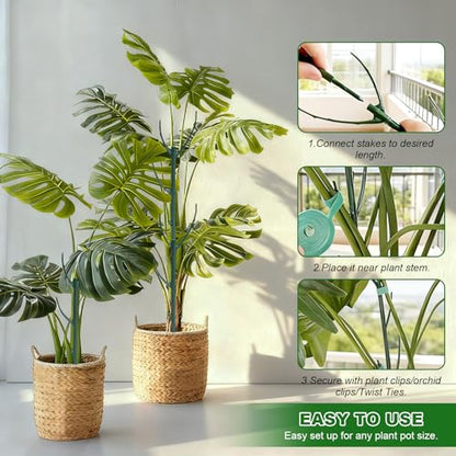10 Pack Stackable Plant Support Stakes Indoor/Outdoor Support Pole - size: 10 pack