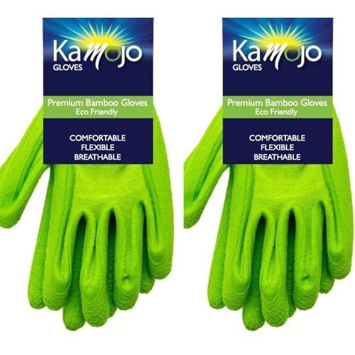 Bamboo Gardening Gloves Women Men - Puncture Resistant Gloves 95% Rayon Derived from Bamboo & 5% Spandex - size: Small, style: 2 Pairs