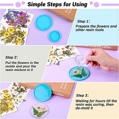 297 Pcs Dried Pressed Flowers Butterfly Stickers for Resin, Real Natural Dry Flowers Leaves Bulk with Tweezers for Art Craft Supplies Scrapbooking DIY Epoxy Resin Jewelry Candle Making Nails Décor