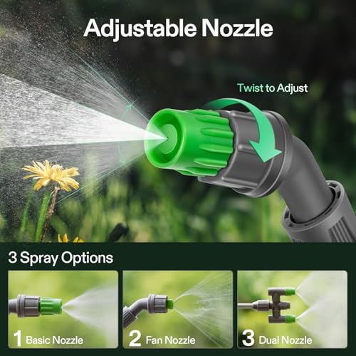 VIVOSUN 1.6 Gal/6L Pump Sprayer, Garden Water Sprayer | for Plants, Weeds & Lawn Care, with 3 Nozzles, 50'' Long Hose & Pressure Relief Valve - size: 1.6 gal