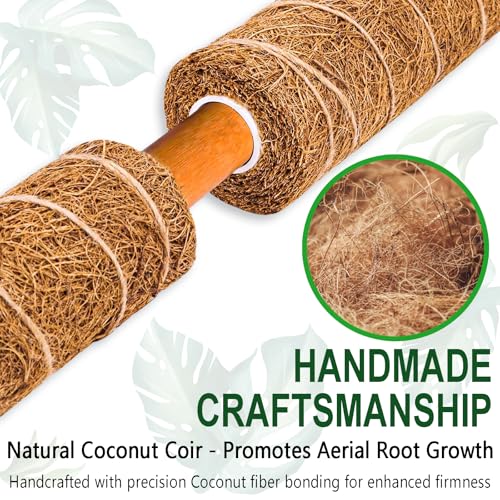 Soupiar 4 Pack 22 Inch Stackable Moss Pole - Thick & Sturdy Natural Coir Totem Plant Support & Garden Stakes for Monstera & Pothos, Indoor Climbing Vining Houseplants, 70" H Max - color: 4 × 22 Inch