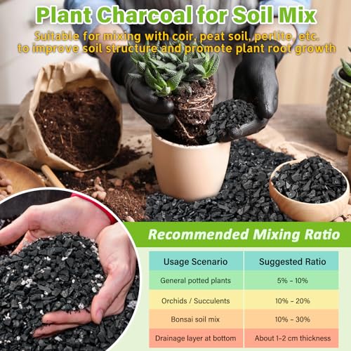 Legigo 8 QT Horticultural Charcoal- Natural Biochar Soil Amendment - size: 8 QT