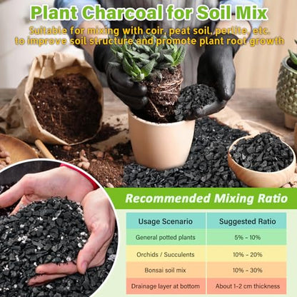 Legigo 8 QT Horticultural Charcoal- Natural Biochar Soil Amendment - size: 8 QT