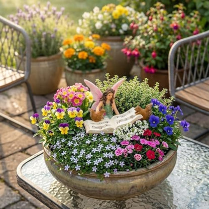 PRETMANNS Fairy Garden Accessories Fairies Figurines, 1 Item | Outdoor Indoor, Bonnie Miniature Fairy Garden Figurine with Squirrels, For Fairy Villages and Gardens