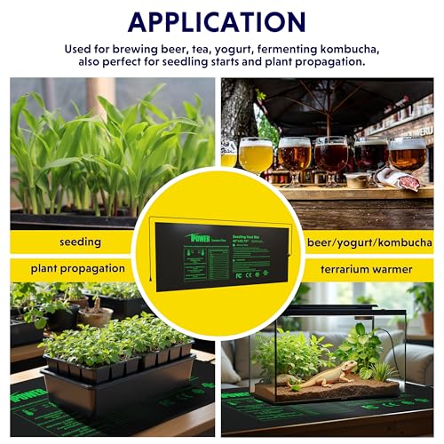 iPower 48" x 20.75" Seeding Heat Mat 2 Pack, Durable Waterproof Warm Hydroponic Plant Germination Starting Pad - size: 48" x 20.75", style: 2 Pack