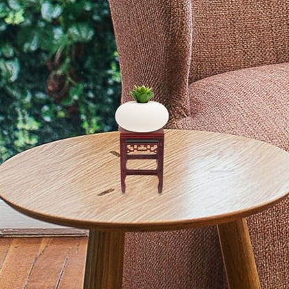 Wooden Plant Stand Flower Pot Base Display Pedestal for Bonsai Statue Crafts and Small Ornaments Hand-Polished Rustic Home Accent 6.61 X 4.17 X 4.17 in