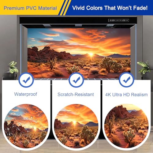 Reptile Background Film, Static Cling, Glue-Free, Desert, 19.6"H×59"W | No Glue Static Cling • Spray Water to Apply • Realistic Desert Scene • Natural Terrarium Look • Reusable • Easy Trim - size: 19.6 X 59 Inches