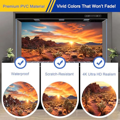 Reptile Background Film, Static Cling, Glue-Free, Desert, 19.6"H×59"W | No Glue Static Cling • Spray Water to Apply • Realistic Desert Scene • Natural Terrarium Look • Reusable • Easy Trim - size: 19.6 X 59 Inches