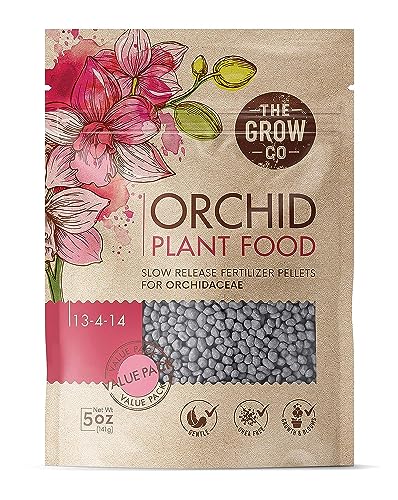 Orchid Plant Food (5 oz, 50+ Applications) - Bloom Booster Fertilizer Pellets for Orchids in Pots - Slow Release Nutrients for Healthy Flower & Reblooms | The Grow Co Slow Release Pellets, Up to 50+ Applications, Nutrient Booster for Healthy Blooms & Rebl