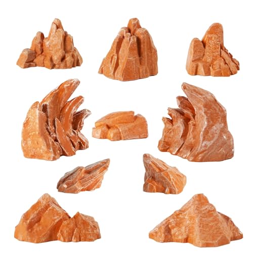 Warmtree 10 Pcs Simulation Diorama Rocks Stone Fake Rock - color: Brown