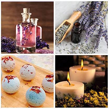 SACATR Dried Flowers, 50 Bags 100% Natural Dried Herbs Kit for Soap Making, Candle, Resin Jewelry Making, Bath, Nail - Include Rose Petals, Rosebuds, Lilium, Jasmine, Don't Forget Me and More - color: 50 Bags*10g