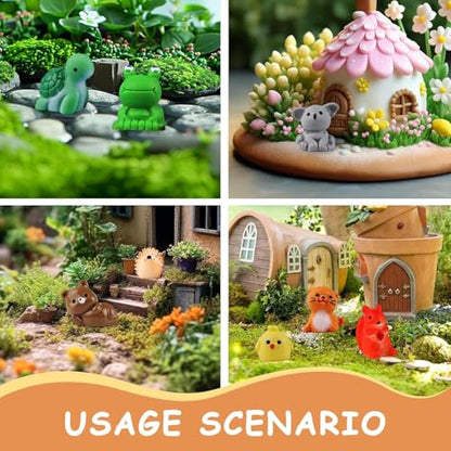 42pcs Mini Resin Animal 42 Styles Tiny Resin Animals Miniature Little Small Animal Figures for Fairy Garden Accessories, Dollhouse Decorations, DIY Miniature Scenes, Birthday Party Favors