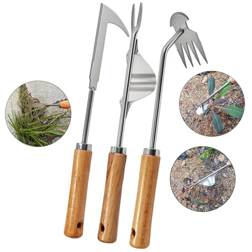 3PCS Weed Puller Tool, Garden Tool Set, Portable Garden Weeder Tool for Vegetable Gardening Backyard Farm Planting - color: Silver
