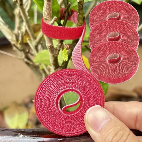 3Rolls/Set Hook and Loop Tape Cable Ties Reusable Fastening Tape Red - color: Red