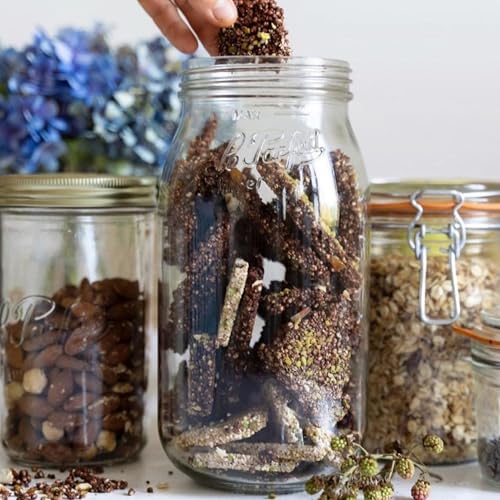 Le Parfait Screw Top Jar 2L (64oz) Wide Mouth Glass Jar, Gold, 1 Pack - color: 2L-Gold (Single)
