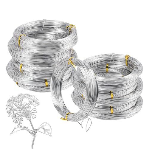 10 Roll 1 mm Anodized Aluminum Bonsai Training Wire, Each Roll 164 Feet Anodized Aluminum Bonsai Plant Wire, Wire for Crafts, Sculpting, Home Decoration(Total 1640Ft)