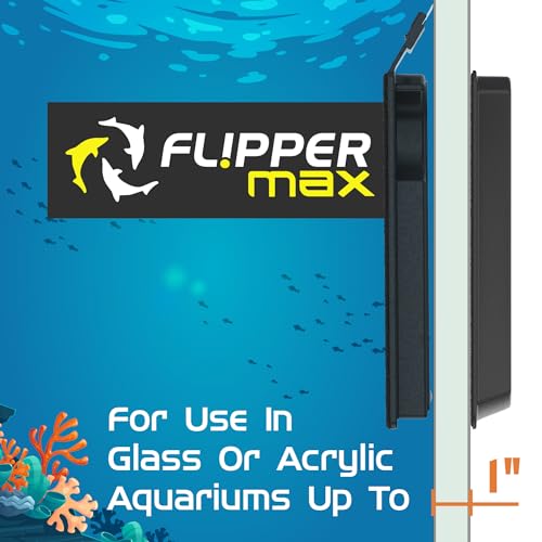 FLIPPER Max Magnetic Aquarium Glass Cleaner – 2-in-1 Scrubber and Scraper, Hands-Free Fish Tank Cleaner for Algae Removal, Safe for Glass and Acrylic Tanks up to 3/4" (19mm), Freshwater & Saltwater - size: Max