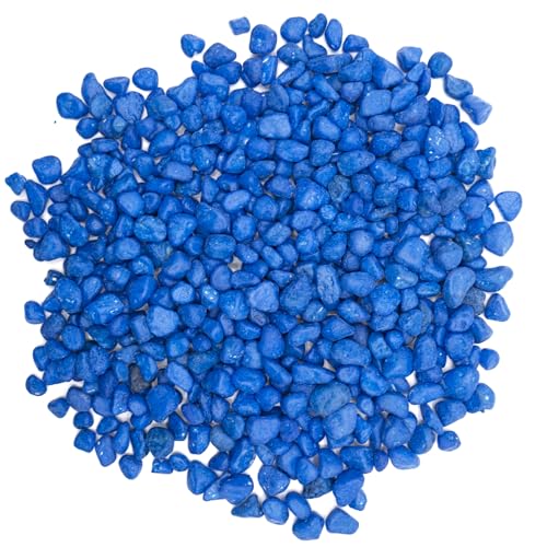 Blue Pebbles for Crafts, 0.9 Pound Natural Polished Aquarium Gravel, Decorative Pebbles for Indoor Plants, Turtle Tank, Vase, Succulents Cactus, Garden Landscaping - color: Blue, size: 0.9LB