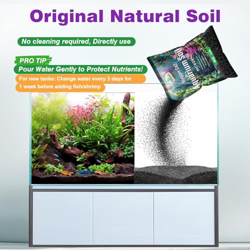 Upgraded Aquarium Soil Water Grass Mud, Ideal for Fish Tank Aquascaping Aquarium Substrate Soil for Plants and Shrimps, No Need to Wash (17.6 Pounds) - size: 17.6 Pounds