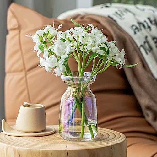 Gute Glass Vases for Decor,Modern Iridescent Flower Vase Centerpiece,5.9in - color: Iridescent