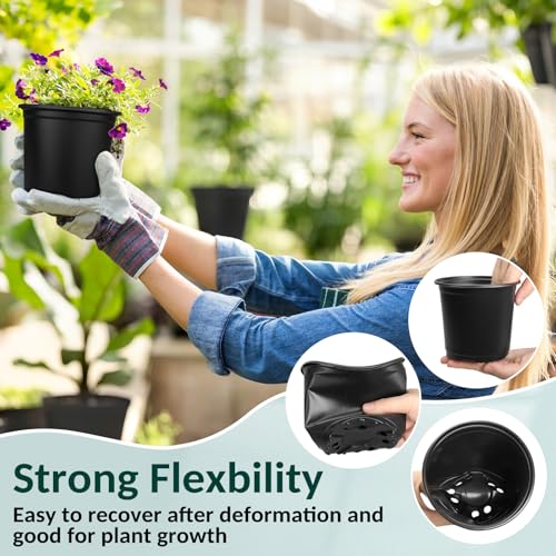 120 Pcs Small Plastic Palnt Pot, 4 5 6 Inch Nursery Pots with Drainage, Seedlings Starter Pots for Plants, Great for Herbs, Cuttings, and Starter Plants (120 pcs,456 inch) - size: 456 inch
