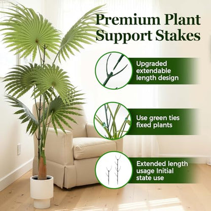 10 Packs Stackable Monstera Plant Support Stakes for Small Potted Plants | Height Adjustable Plant Supports, Linkable, Ideal for Small Indoor Pothos, Monstera, Philodendron, Ivy & Climbing Vine Plants