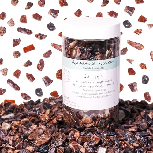 Natural Garnet Crystal Chips 2lbs (1000+Pieces) -8-15mm Deep Red Gemstone Gravel for Jewelry Making, Healing Crystals, Aquarium Decor, Plants & Crafts ?Stone of Energy & Protection - color: Garnet, size: 2LB