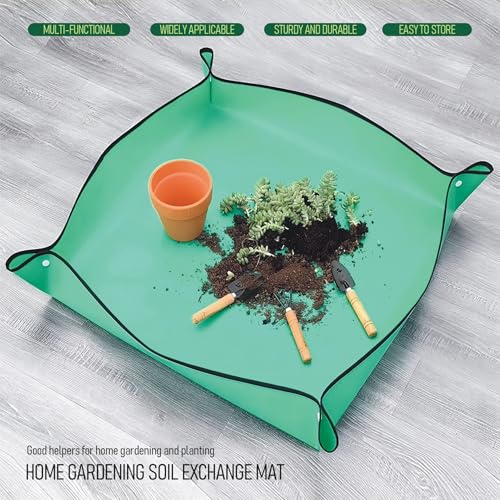 Waterproof Potting Mat Foldable Transplanting Mat for Indoor Plants Portable Gardening Tray Potting Soil Catcher (39in*39in) - size: 39in*39in