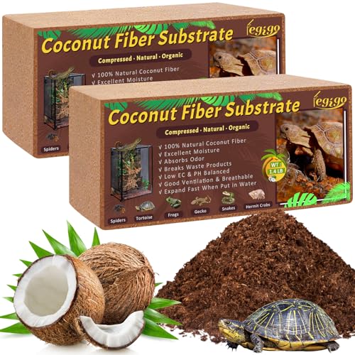 Legigo 2 Pack Coconut Fiber Substrate, Natural Coco Coir Reptile Bedding - color: 2 Pack