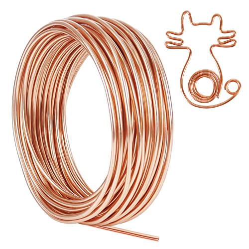 Tenn Well 50ft 9 Gauge 3mm Aluminum Wire Copper Tone Bendable for Plants | Craft wire for jewelry making, gardening, sculpting - color: Copper, size: 9 Gauge