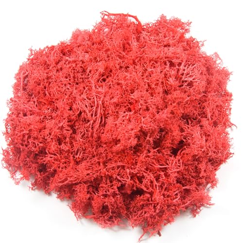 3.5oz Fake Red Moss for Crafts - color: Red