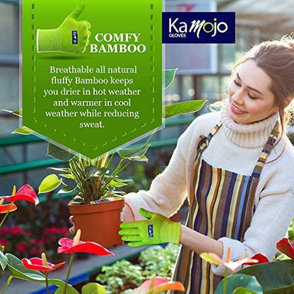 Bamboo Gardening Gloves Women Men - Puncture Resistant Gloves 95% Rayon Derived from Bamboo & 5% Spandex - size: Large, style: 1 Pair
