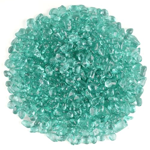 WAYBER 1 Lb Tumbled Sea Glass Pebbles Decorative Glass Stones, Light-Green | Vivid Long-Lasting Hues, Lustrous Polished Finish, Non-Toxic Material, Ideal for DIY Crafts & Home Decorations - color: Light Green
