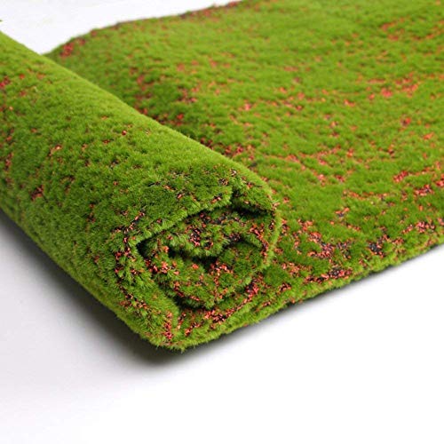 Artificial Moss Grass Turf Lawn,39inch DIY Artificial Grass Rug | Wedding Home Backyard Balcony Terrace TV Wall Indoor Outdoor Decor - color: Red