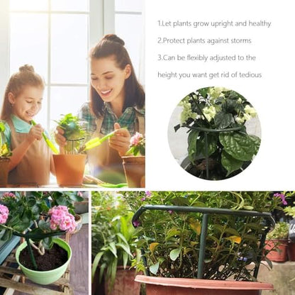 Mwellewm Plant Stakes Small Plant Supports for Indoor Plants Holder Sticks | 20 Pcs Half Round, Plant Rings, Plastic Cage, Short Stem, Flower Pot Climbing Trellis,for House Vegetable Outdoor 5.7x5.9Inch - size: 5.7 x 5.9inch 20Pcs