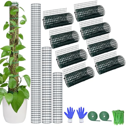 Moss Pole DIY Kit, 26.3ft Moss Pole for Plants Monstera, 8pcs 8.3in×3.3ft Steel Wire Mesh with Ties, Max Make 13Pcs 24" Sphagnum Moss Pole, Mesh Moss Poles (26.3ft Wire Mesh Without Plier) - color: 26.3FT wire mesh without plier