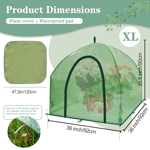 36" Tabletop Plant Cover w/Waterproof Base Ventilation Window for Winter - color: 36*36*35.5 - 1PCS