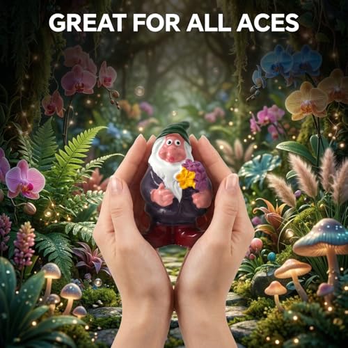 40pcs Resin Fairy Garden Figurines Kit, Mini Mushrooms & Elf Statues - color: Dwarf Kit