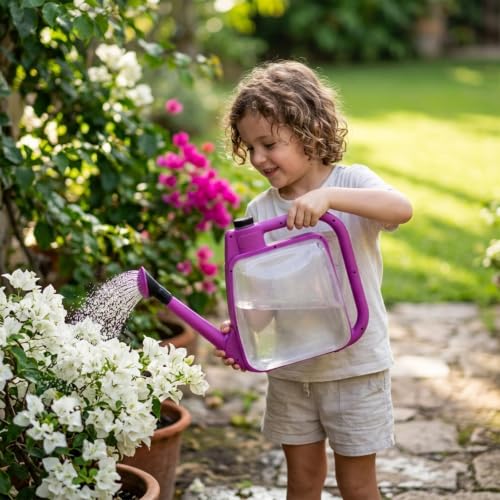 1.5 Gallon Purple Clear Plastic Foldable Garden Watering Can - color: Purple, size: 6L-PURPLE
