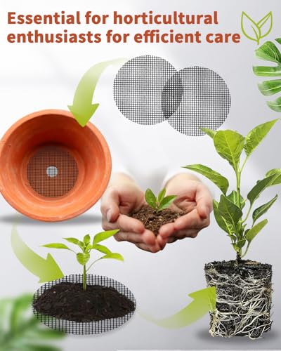 50PCS Flower Pot Hole Mesh Pad, 2 inch Rounds Drainage Hole, Plant Pot Drainage Mat, Plant Potting Mat to Prevent Soil Loss, Gardening Gifts for Friend - size: 50 PCS 2 Inch Round
