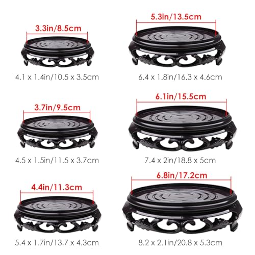 2Pcs Plant Stand, 6.1in Round Riser Flower Pot Display Stand Bonsai Rack Holder Planter Tray Table Lamp Base for Indoor Outdoor Desktop Counter - size: 6.1in