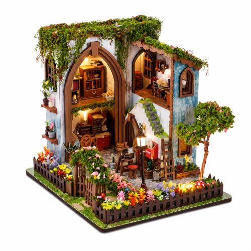 Spilay DIY Miniature House Kit for Adults, Garden Dollhouse Building Kit - color: Garden Pavilion