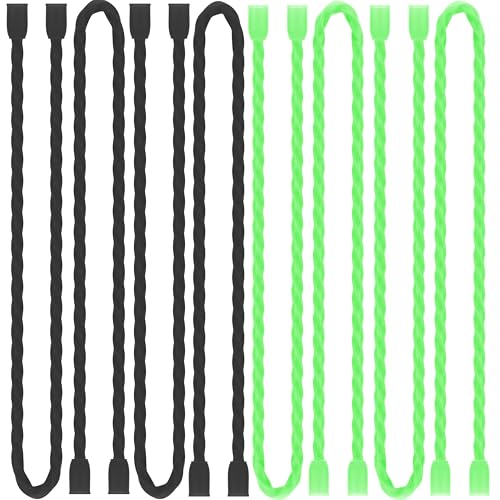 8pcs 12Inch Silicone Cable Ties Reusable Steel-Core Twist Ties Wire Straps - color: Black&bright Green, size: 12 Inch