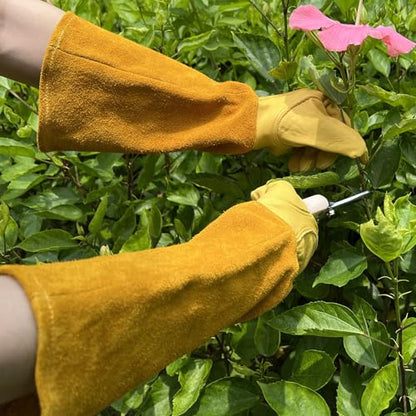 Thorn Proof Gardening Gloves, 100% Cowhide Comfortable Breathable for Rose Pruning, Cactus Handling and Gardening - size: X-Large(1 pair)