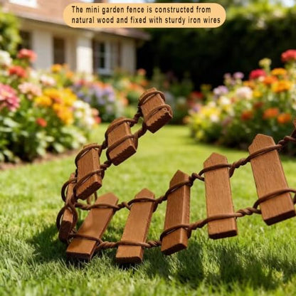 Markeny 4 Pack 35.4 Inche Long Fairy Garden Fence, White Wood Picket Fence, Decorative Fence for Miniature Garden, Fairy Garden Ornaments, Wooden Crafts DIY