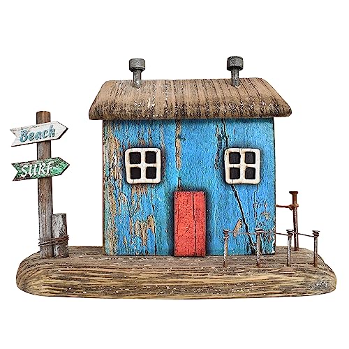 Wood Miniature Nautical Table Sculptures Home Decor Wooden House Figurine