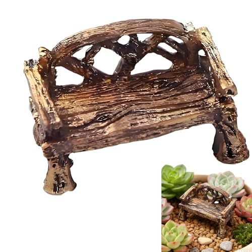 Miniature Resin Garden Bench, Fairy Village Dollhouse Accessory, Fairy Garden Furniture Ornaments