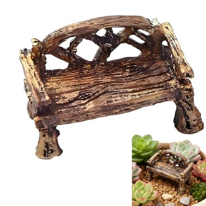 Miniature Resin Garden Bench, Fairy Village Dollhouse Accessory, Fairy Garden Furniture Ornaments